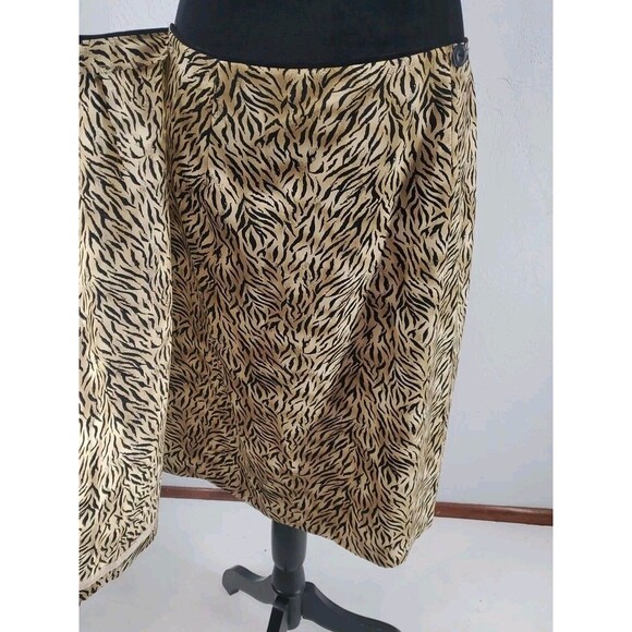 Wrap Skirt Knee Length Animal Print Cheetah Leopard Tiger | Worthington Size 14 - Picture 5 of 6